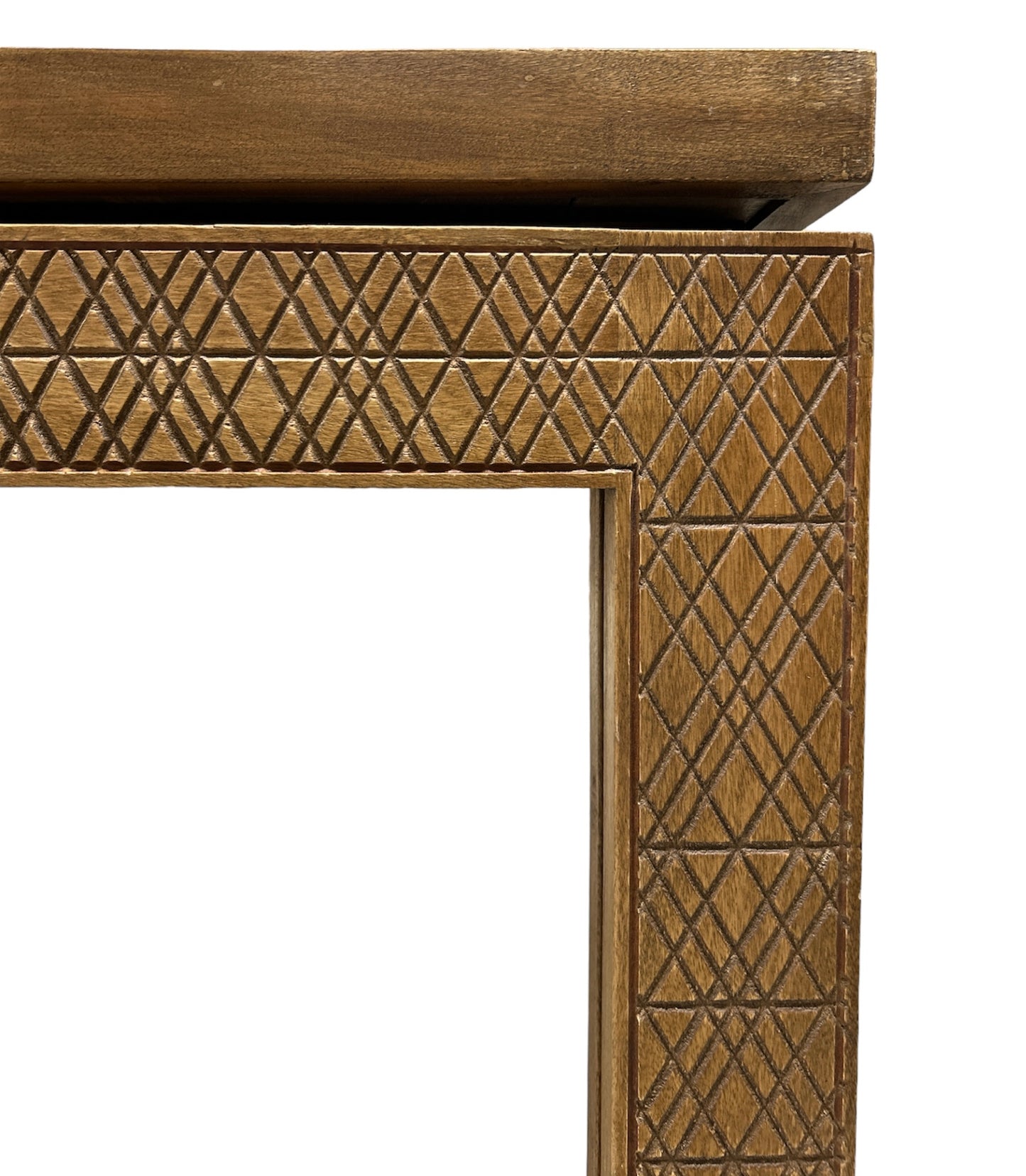 Crosshatch hand carving