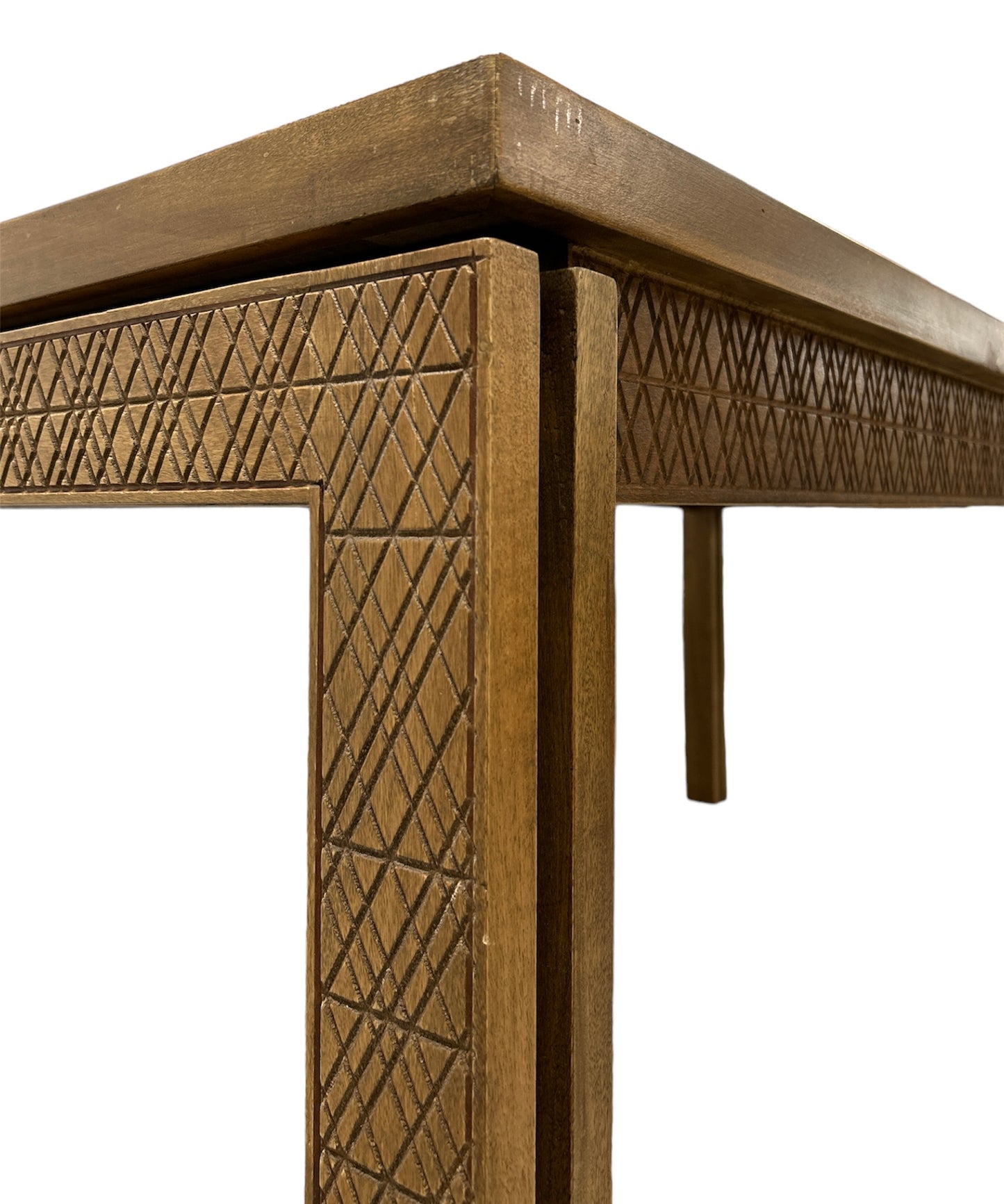 Crosshatch hand carving